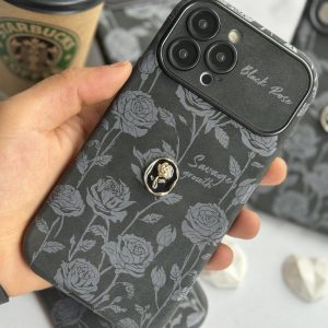 قاب موبایل آیفون گل رز دارک نایت